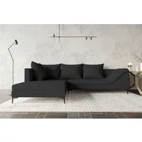 99rooms Ecksofa Loni, Sofa L-Form, Eckcouch, Ottomane links/rechts, 4 Rückenkissen, stabile Metallfüße