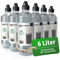 Monster24 Bioethanol Flüssiges Bio-Ethanol 96,6% Reinheit Tischkamin Tischfeuer Standkamin, (6 x 1 Liter)