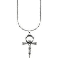 Bruno Banani Kette mit Anhänger Schmuck Geschenk Halsschmuck Anhänger Kreuz mit Totenköpfe-Design