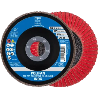 PFERD TOOLS POLIFAN Fächerscheibe PFC konisch SG INOX Edelstahl - 67711536