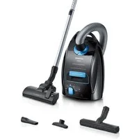 SIEMENS Bodenstaubsauger Q 5.0 extreme silencePower VSQ5X1232, Made in Germany, Hygiene-Filter, mit Beutel, hohe Saugkraft, integriertes Zubehör, langes Kabel, leise, schwarz