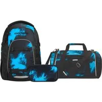coocazoo Schulranzen Schulrucksack-Set MATE Mystic Clouds 3-teilig (3-teilig), ergonomisch, Körpergröße: 135 - 180 cm, Easy-Grow-System