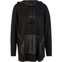 Doris Streich Longshirt (1-tlg) mit Hoodie aus Lederimitat-Mix