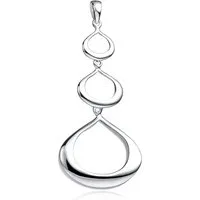 Materia Kettenanhänger Damen Silber Pendel Tropfen lang hängend KA-49, 925 Sterling Silber, rhodiniert