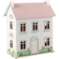 COSTWAY Puppenhaus, 3 Etagen Puppenstube, Holz mit Dächern, Türen, Zubehör