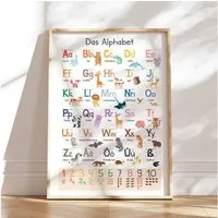 MeinBaby123® Poster Grundschrift Lernposter, ABC Alphabet Poster Kinder, Kindergarten, Grundschule, + Übungsblätter