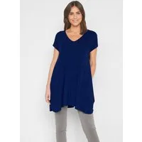 bonprix Longshirt A-Linie Passform, mit Eingrifftaschen, tiefer Rundhalsausschnitt