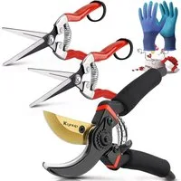 LuxusKollektion Gartenpflege-Set Gartenschere Set mit Handschuhen, Bypass, professionell, scharfe