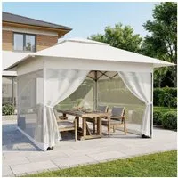 Huracan Faltpavillon 3,6x3,6 Höhenverstellbar Gartenpavillon, mit 4 Seitenteilen, mit 4 Moskitonetz Seitenteilen und Sandsäcke, Pop Up Pavillon