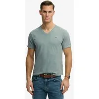 Superdry Rundhalsshirt CLASSIC COTTON LINEN VEE Baumwollmischung, relaxed fit aus luftig leichtem Baumwoll-Leinen-Mix