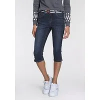 KangaROOS Caprijeans CAPRI-JEANS mit Gürtel (Set, mit abnehmbarem Gürtel) Skinny Fit, mit Schlitz, normale Leibhöhe