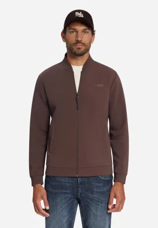 No Excess - Sweater Full Zip Bomber Collar dark brown - Gr. - M