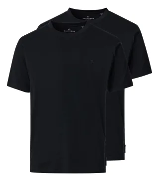 CASAMODA - T-Shirt Halbarm Doppelpack 092500 schwarz - Gr. - XXL