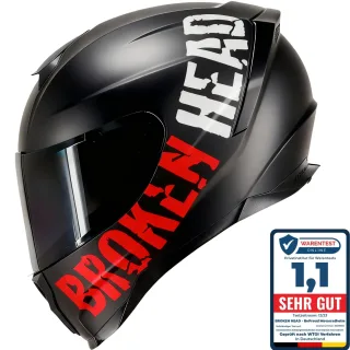 Broken Head BeProud Sport Rot Motorradhelm + Schwarzes Visier