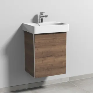 Sanipa 3way Waschtischunterbau zu Geberit Smyle Square Waschtisch mit 1 Tür, Eiche-Tabak BR66950