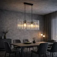 ZMH Pendelleuchte E27 2/3/5 Flammig Hängeleuchte Esstisch Hängelampe Küche, ohne Leuchtmittel, E27,höhenverstellbar, für Esszimmer Bar, Hotel