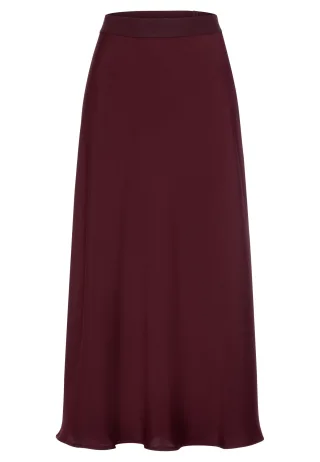 Marc Aurel - Maxirock aus edlem Satin light bordeaux - Gr. - 40