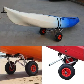 Waverite Foldable Kayak Trailer with All-Terrain Wheels & Easy Snap Mounting for Transporting Kayaks Canoes Boats Paddle