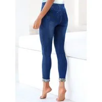 Buffalo Jeansleggings in Denim-Look mit bunten Umschlagbündchen, Jeggings