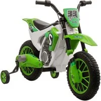 HOMCOM Elektro-Kindermotorrad Elektrofahrzeug mit 2 abnehmbaren Stützrädern, für Kinder ab 3 Jahre, Belastbarkeit 30 kg, (1-tlg), inkl. Akku und Ladegerät