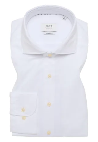 ETERNA - Soft Luxury Shirt Twill Langarm off-white - Gr. - 44/Langarm - 65cm