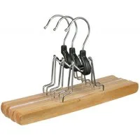 Gravidus Kleiderbügel 3er Set Hosenspanner aus Holz Kleiderbügel Hosenbügel Hosen Holz