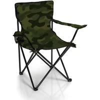 BigDean Campingstuhl Faltstuhl Campingstuhl Anglerstuhl Getränkehalter Klappstuhl (Packung, 1 St), Tarnmuster, Camouflage, Camo, Klappbar, Getränkehalter, Tragetasche