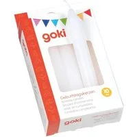 goki Geburtstagskerze Geburtstagskerzen, 10 cm Ø 1,3 cm, Dekoration, Tischdeko (10-tlg), Birthday Candle für Geburtstagszüge geeignet