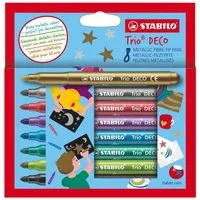 STABILO Filzstift Fasermaler Trio Deco 8er-Sc Metallicfarben Tinte auf wasserbasis