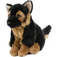 Teddys Rothenburg Kuscheltier Schäferhund 19 cm sitzend schwarz/braun Plüschhund (Stofftier, Plüschtier, Stoffhund)