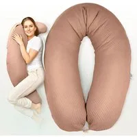 SEI Design Stillkissen Seitenschläferkissen XXL Babynest - Baby Erstausstattung Neugeborene, Schwangerschaftskissen mit Bezug, Schwangerschaftskissen mit Bezug, Bezug 100% Baumwolle
