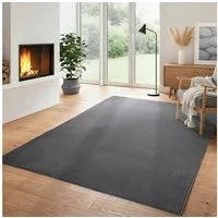 Carpettex Veloursteppich Unicolor - Einfarbig, Läufer, Höhe: 7 mm, Kurzflor Rund Teppich Anti-Rutsch Rückseite Waschbar Flauschiger