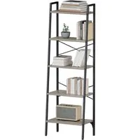 Oak&Tea Bücherregal Regal 5 Ebenen, Leiterregal 172 cm, Offenes Standregal