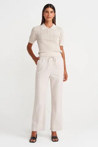 Weite Tencel-Hose mit Kordelzugbund