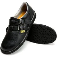 JOB Dachdecker Halbschuh PETER II mit 2 Schnallen Schwarz Arbeitsschuh