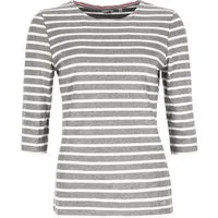 modAS 3/4-Arm-Shirt Damen 25902 Bretonisches Shirt Streifen - Gestreiftes Rundhalsshirt Maritimer Ringellook, Streifenshirt Baumwolle (ca. 225 g/m), Rundhals