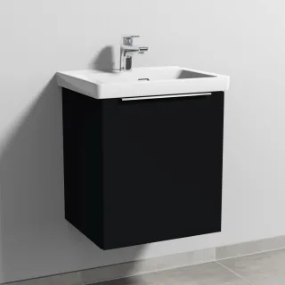 Sanipa 3way Waschtischunterbau zu Villeroy & Boch Subway 3.0 Waschtisch mit 1 Tür, Schwarz-Matt UF84508