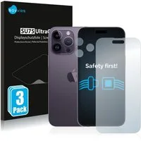 Savvies Displayschutzfolie Schutzfolie für Apple iPhone 14 Pro Max (Display+Kamera), 6 Stück, Displayschutz Schutz Folie Klar Transparent