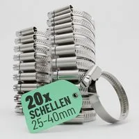 greate. Schlauchschelle 20x Schlauchschellen Edelstahl 25-40 mm - Einstellbare Schlauchschelle, (20-St)