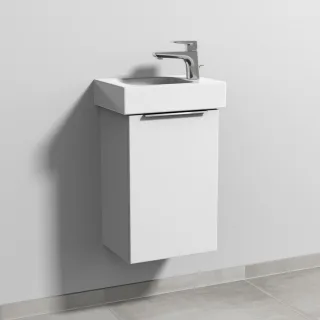 Sanipa 3way Waschtischunterbau zu Geberit iCon Waschtisch mit 1 Tür, Weiß-Soft UM65843