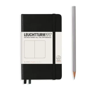 LEUCHTTURM1917 317257 Notizbuch Pocket (A6) Hardcover 187 nummerierte Seiten Schwarz blanko