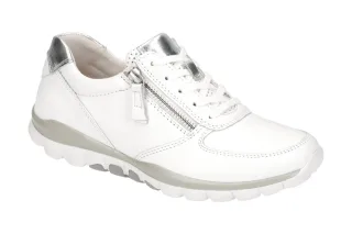 Gabor 86.968.51 ROLLINGSOFT Damen Sneaker Wei? Silber PU Laufsohle Komfort Fu...