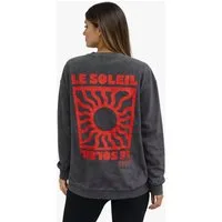 Worldclassca Longsweatshirt Worldclassca Oversized Sweatshirt "LE SOLEIL" Print Langarm Pullover Neue Kollektion - Stilvolle und gemütliche Casual Mode für Damen