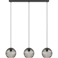 EGLO Hängeleuchte ALMANZORA Pendellampe - Stahl - E27 - 3X60W - IP20, ohne Leuchtmittel, Hängelampe, Deckenlampe, Wohnzimmer, Esszimmer, L90 x B20 x H110 cm