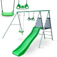 HyperMotion Mehrkindschaukel XXL Garten Multifunktions Spielset mit Schaukel