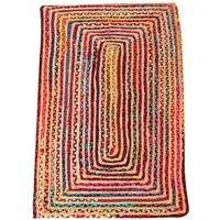 Casa Moro Teppich Jute Teppich Esha bunt rechteckig, Teppichläufer im Boho-Stil, rechteckig, Geschenkideen