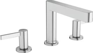 Hansgrohe 3-Loch Waschtischarmatur 110 Finoris mit Push-Open Ablaufgarnitur chrom, 76033000 76033000