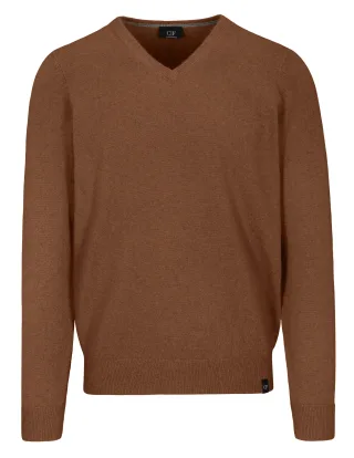 COMMANDER Finest Clothing - V-Pullover 1/1 Arm, uni nougat mel. - Gr. - S