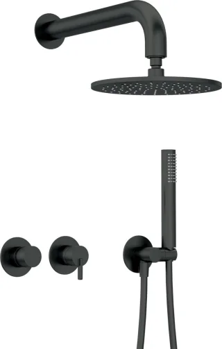 Neuesbad Serie 600 Unterputz Dusch-Set mit verstellbarer Kopfbrause Oberfläche: schwarz matt NB1NQS_N0YK1
