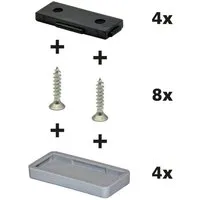 WAGNER design yourself Klick-Gleiter QuickClick® Stuhlgleiter Kunststoffgleiter I 4er-Set zum Anschrauben I 4x Basis + 8x Schraube + 4x Gleiteinsatz austauschbar - Kunststoff HYPER - Einsatz 32 x 15 mm - Made in DE